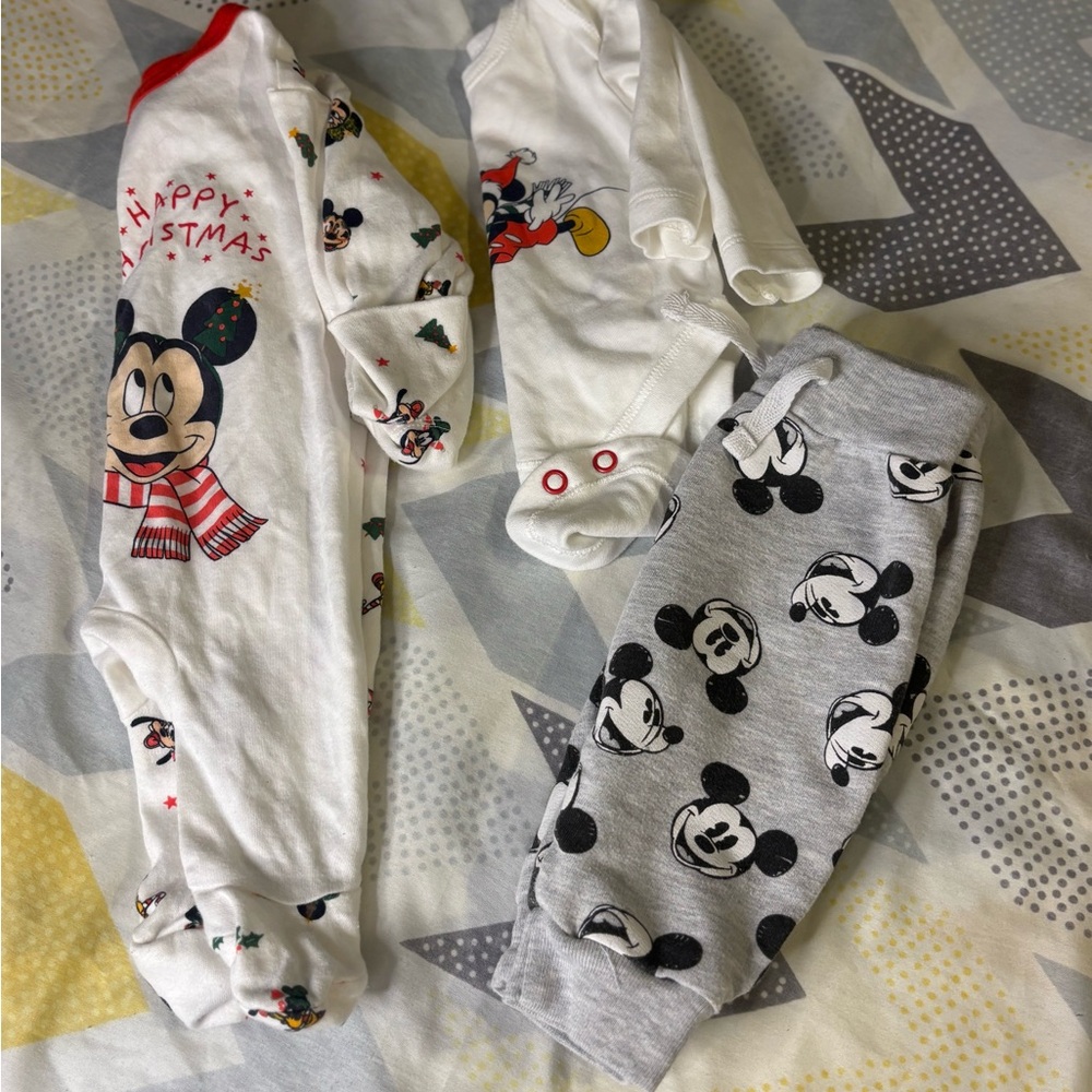 Baby Disney Mickey Mouse Christmas bundle 0-3M